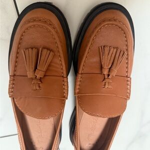 Madewell Bradley Tassel Lugsole Loafer — Size 6.5, Cognac Tan